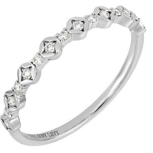 NEW Bony Levy 18K White Gold Diamond Stackable Ring in Size 7